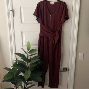 Piper & Scoot Plum Delray Tie Jumpsuit - MEDIUM